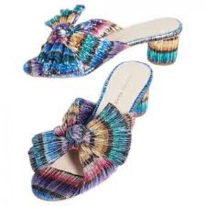 Loeffler Randall Emilia Pleated Bow Heel Sz 7.5